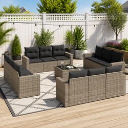 13-Piece Grey Modular Outdoor Sofa Set Details