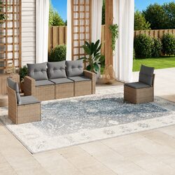 5-Piece Outdoor Sectional Sofa Set with PE Rattan Construction