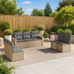 7 Piece Garden Sofa Set – Dimensions and Materials Listed