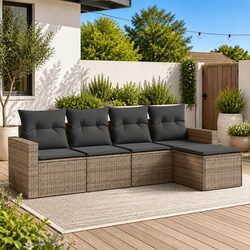 5-Piece Grey Outdoor Sectional Sofa Set - Specifications