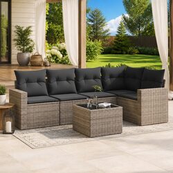 6-Piece Modular Outdoor Sofa Set with Cushions