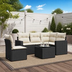 6-Piece Black Outdoor Sectional Sofa Set Specifications