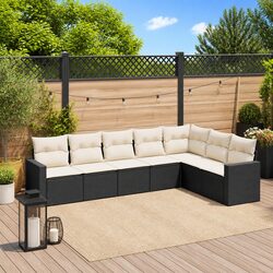 7-Piece Outdoor Sofa Set with Modular Design and Storage
