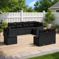 Specifications of 8-Piece Garden Sofa Set in Black