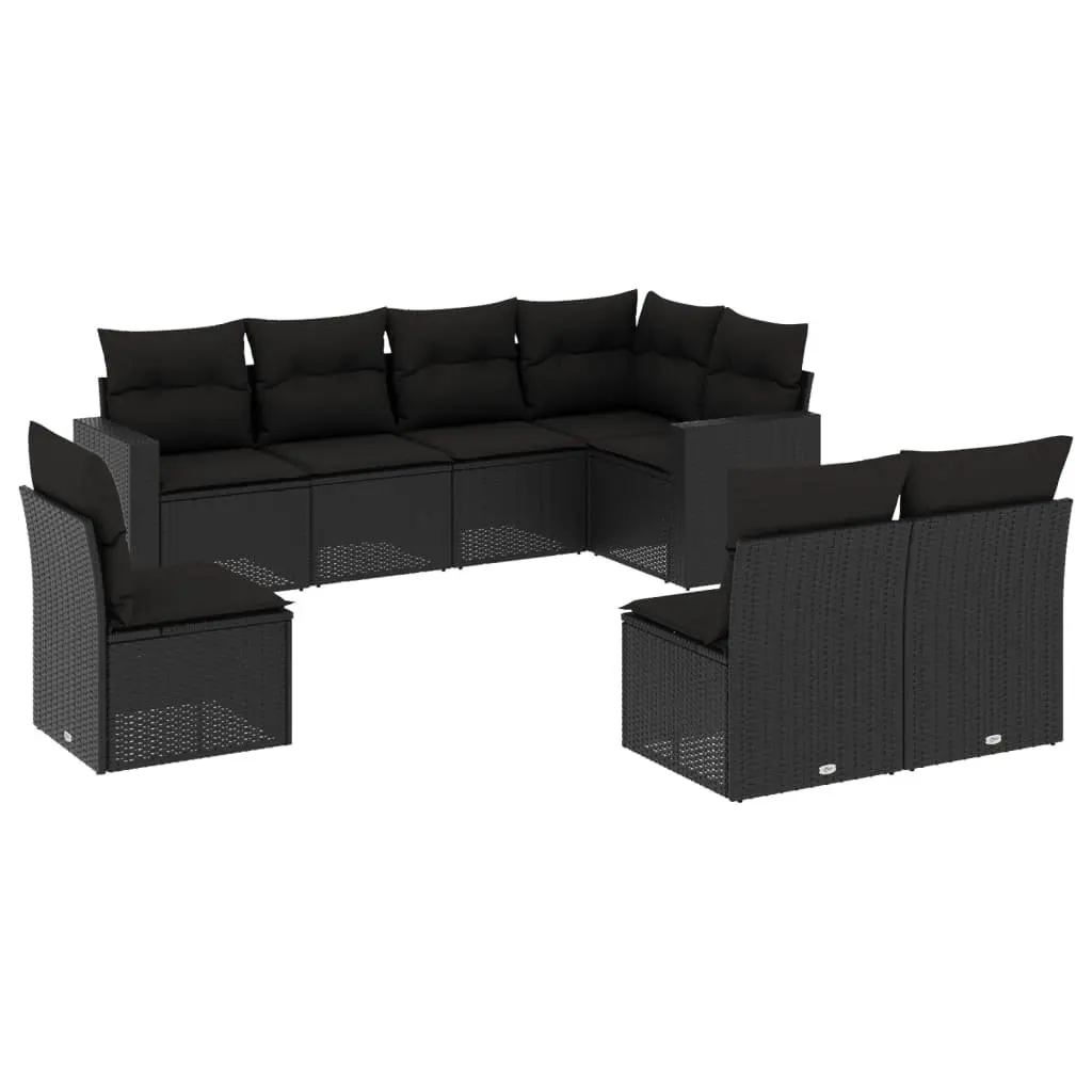 8-Piece Garden Sofa Set in Black