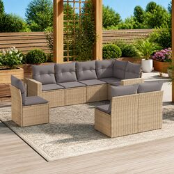 8-Piece Beige Modular Outdoor Sofa Set Specifications