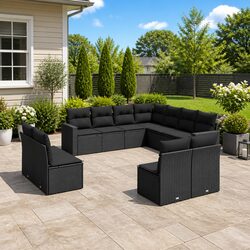 Specifications of 11-Piece Outdoor Sofa Set in Black