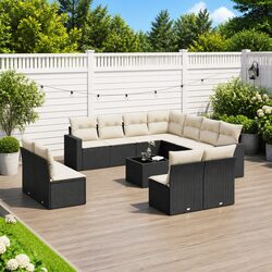 Specifications of a 12 Piece Black Outdoor Sectional Sofa Set