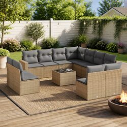 12-Piece Garden Sofa Set with Modular Design and Storage