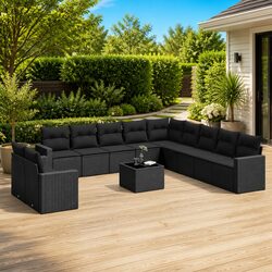 Specifications of 12-Piece Black Rattan Modular Outdoor Sofa