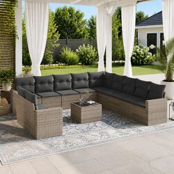 12 Piece Garden Sofa Set Specifications: Grey Modular Design