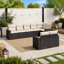 8 Piece Modular Outdoor Sofa Set with Cushions and Storage