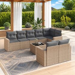 9-Piece Outdoor Sectional Sofa Set with Modular Design