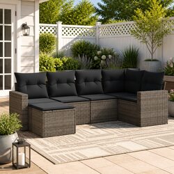 6 Piece Grey Garden Sofa Set Specifications and Features