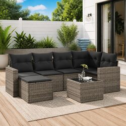 7-Piece Modular Outdoor Sectional Sofa with Storage Features