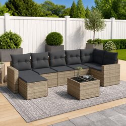 Specifications of 8 Piece Grey Outdoor Garden Sectional Sofa Set