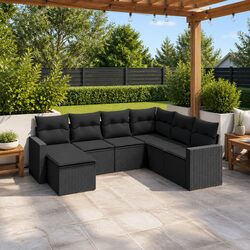 Specifications of 7 Piece Black Rattan Garden Sofa Set