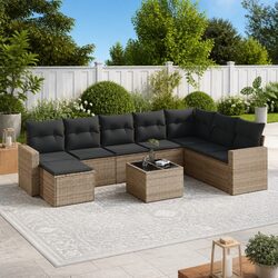 9 Piece Grey Outdoor Garden Sofa Set Specifications