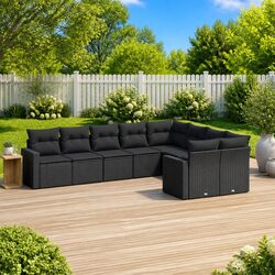 Specifications of 9-Piece Outdoor Black Rattan Sectional Sofa