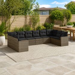 10 Piece Grey Modular Outdoor Sectional Sofa Set Details