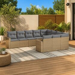 Detailed Specifications for 10-Piece Beige Sofa Set