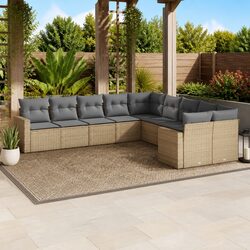 Specifications of the 10-Piece Outdoor Sofa Set in Beige