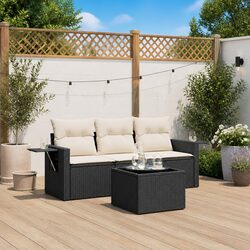 Specifications of 4-Piece Outdoor Sofa Set in Black