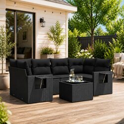 Specifications of 7 Piece Black Garden Sofa Set