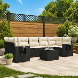 Garden Sofa Set 8 Piece Outdoor Furniture Modular Patio Lounge with Storage