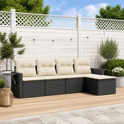 5-Piece Modular Garden Sofa Set with Storage and Cushions