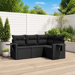 4-Piece Modular Garden Sofa Set with Storage and Comfort