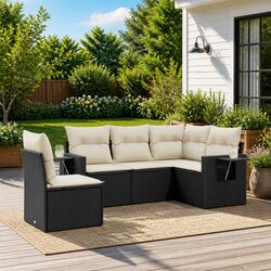 Specifications of the 5-Piece Black Garden Sofa Set