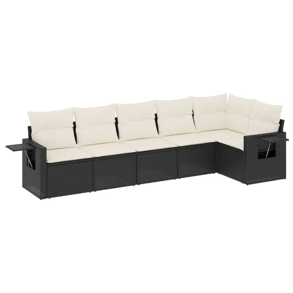 6 Piece Black Outdoor Sofa Set