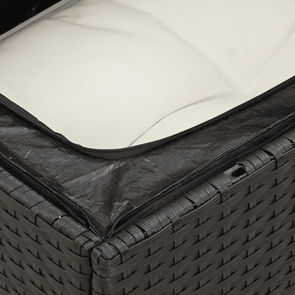 Garden Sofa Set 7 Piece Outdoor Furniture Black Poly Rattan