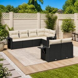 7 Piece Patio Sectional with Cushions and Storage