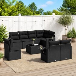 Specifications of 9 Piece Black Outdoor Sofa Set