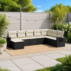 Specifications for Black 8-Piece Modular Garden Sofa Set