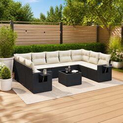 Specifications of 10-Piece Black Garden Sofa Set
