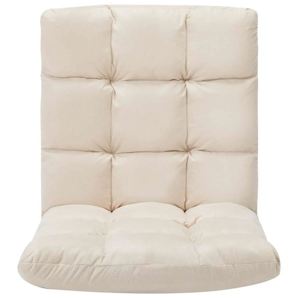 Folding Floor Chair Cream Adjustable Lounge Chaise Relaxing Indoor Outdoor