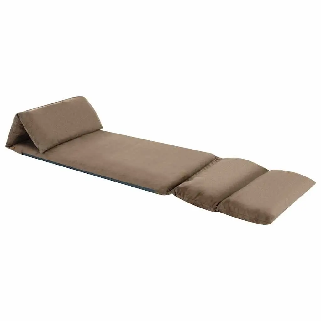 Folding Floor Chair Taupe Chaise Lounge Adjustable Recliner Compact Indoor
