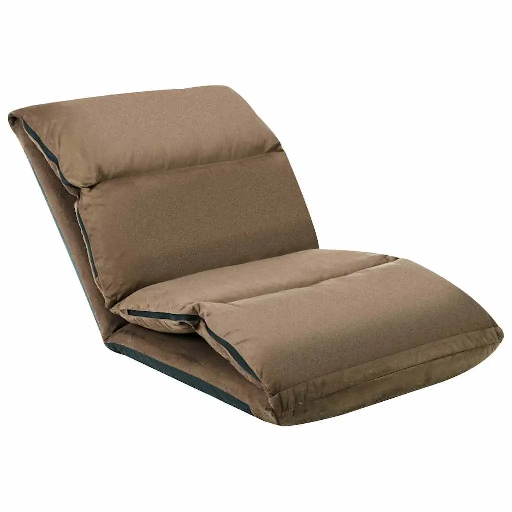 Folding Floor Chair Taupe Chaise Lounge Adjustable Recliner Compact Indoor