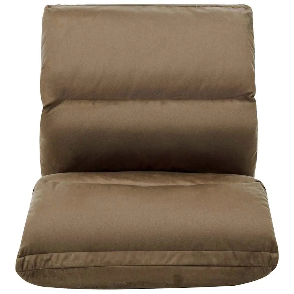 Folding Floor Chair Taupe Chaise Lounge Adjustable Recliner Compact Indoor