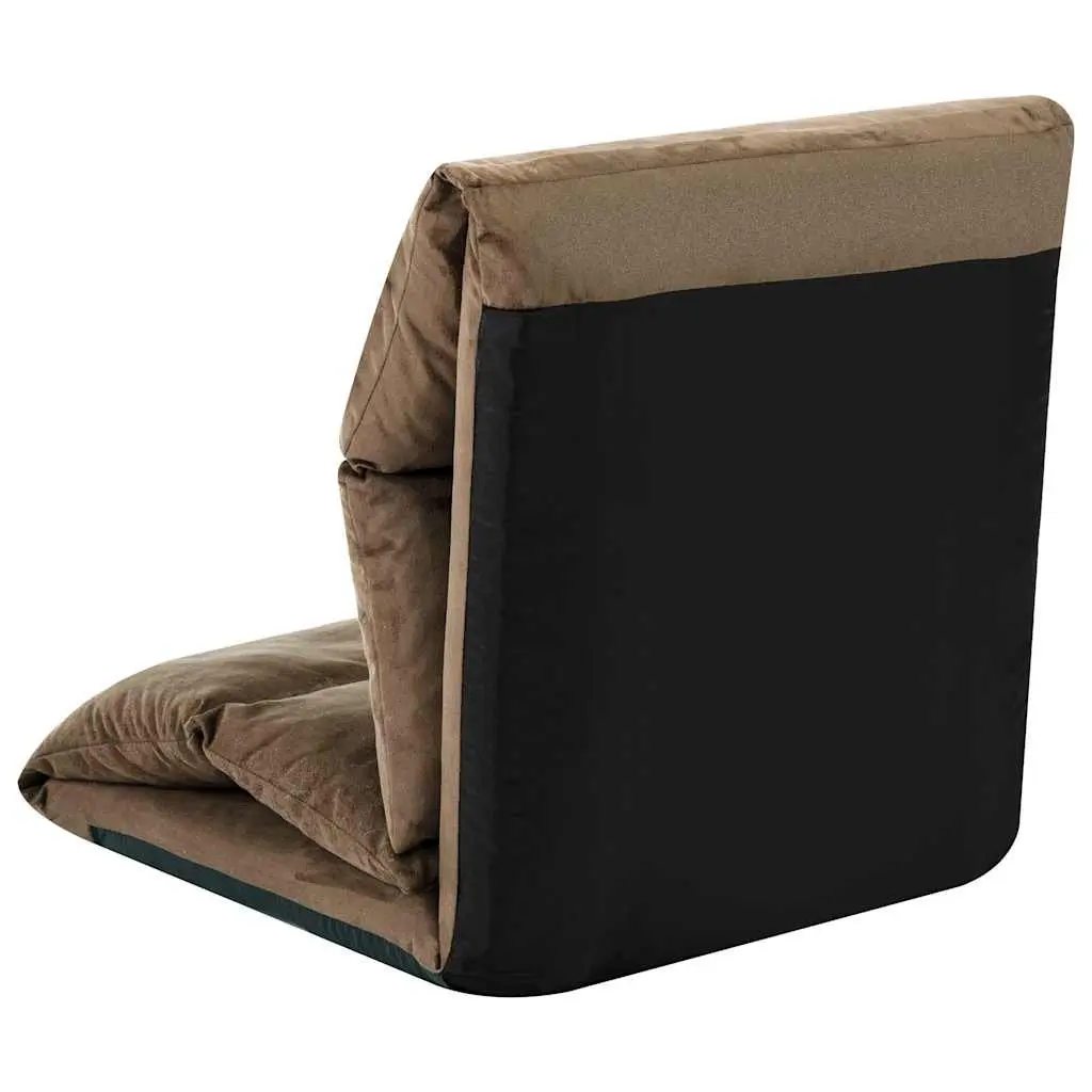 Folding Floor Chair Taupe Chaise Lounge Adjustable Recliner Compact Indoor