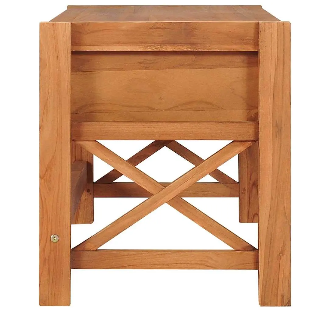 TV Cabinet Living Room 100x40x45 cm Teak Wood Storage Unit with Drawers