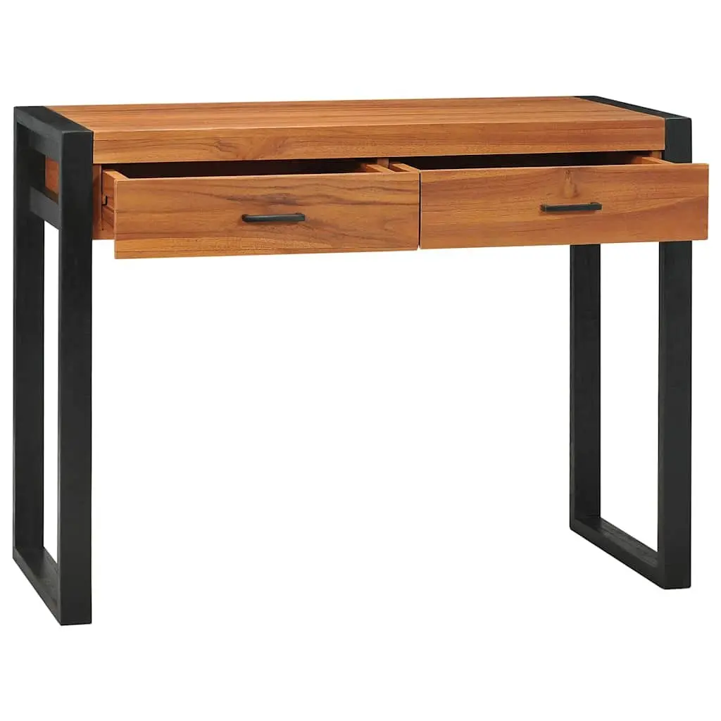 Wooden Desk for Office 100x40x75 cm with 2 Drawers Brown Storage Furniture
