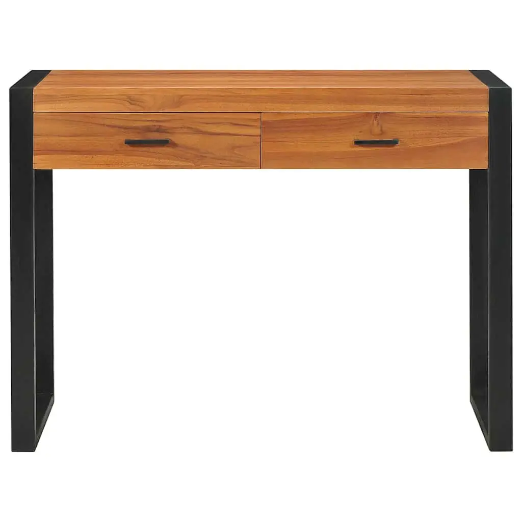 Wooden Desk for Office 100x40x75 cm with 2 Drawers Brown Storage Furniture