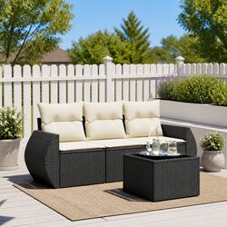4 Piece Outdoor Garden Sofa Set: Dimensions and Materials