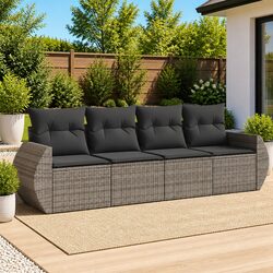 Specifications for 4 Piece Garden Sofa Set in Grey