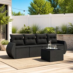 Durable 5-Piece Garden Seating Set with Removable Cushions