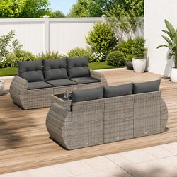 Garden Sofa Set Specifications: 7 Pieces in Grey